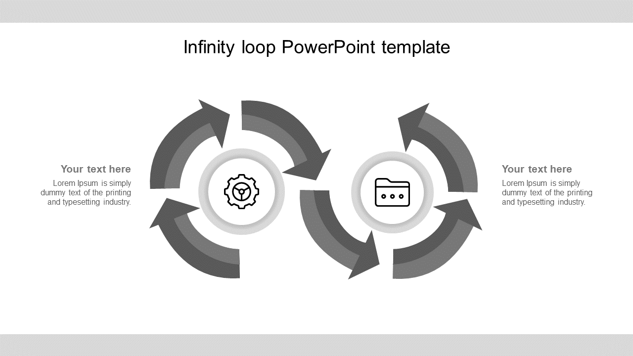 infinity loop powerpoint template-grey
